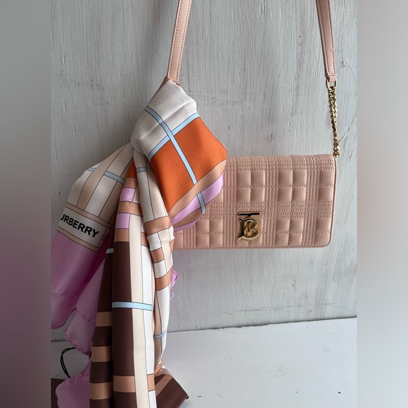 BURBERRY Check Scarf and Peach Pink Wallet Bundle - Picture 11 of 11